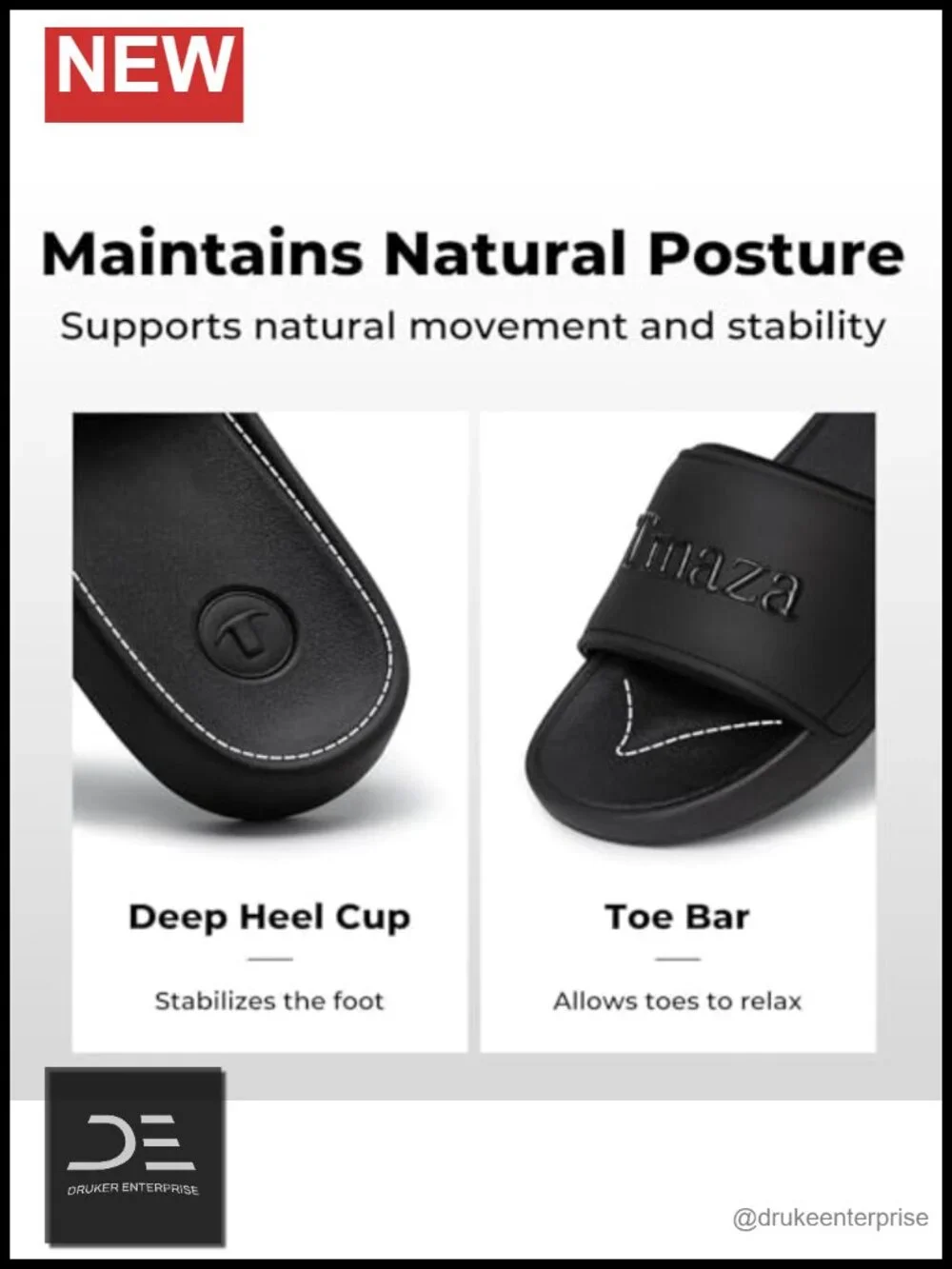 Men's Athletic Slide Sandals Cushioned Footbed Slip Resistant